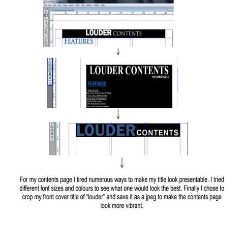 Screen shots final contents