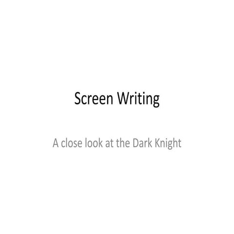 Screenwriting