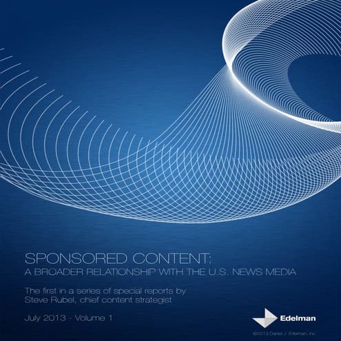 Edelman's Sponsored Content Report | PDF