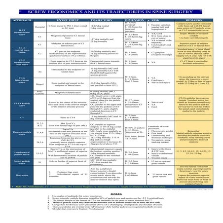 Screw trajectories and ergonomics in spine surgery