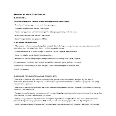 kemahiran variasi rangsangan