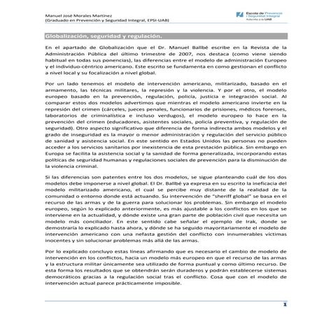 Globalización, seguridad y regulación