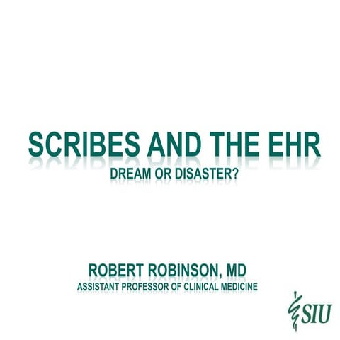 The impact of Scribes on EHR users
