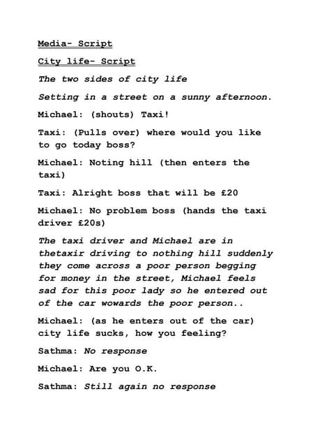 Tv news report script example