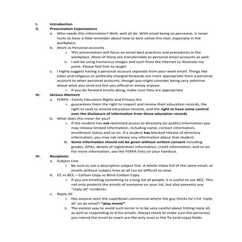 Email Etiquette Script