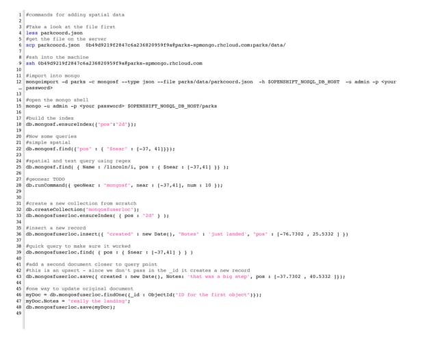 MongoSF - Spatial MongoDB in OpenShift - script file
