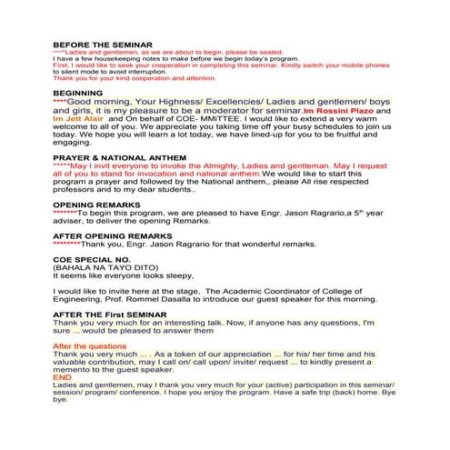 master of ceremony script for Prom