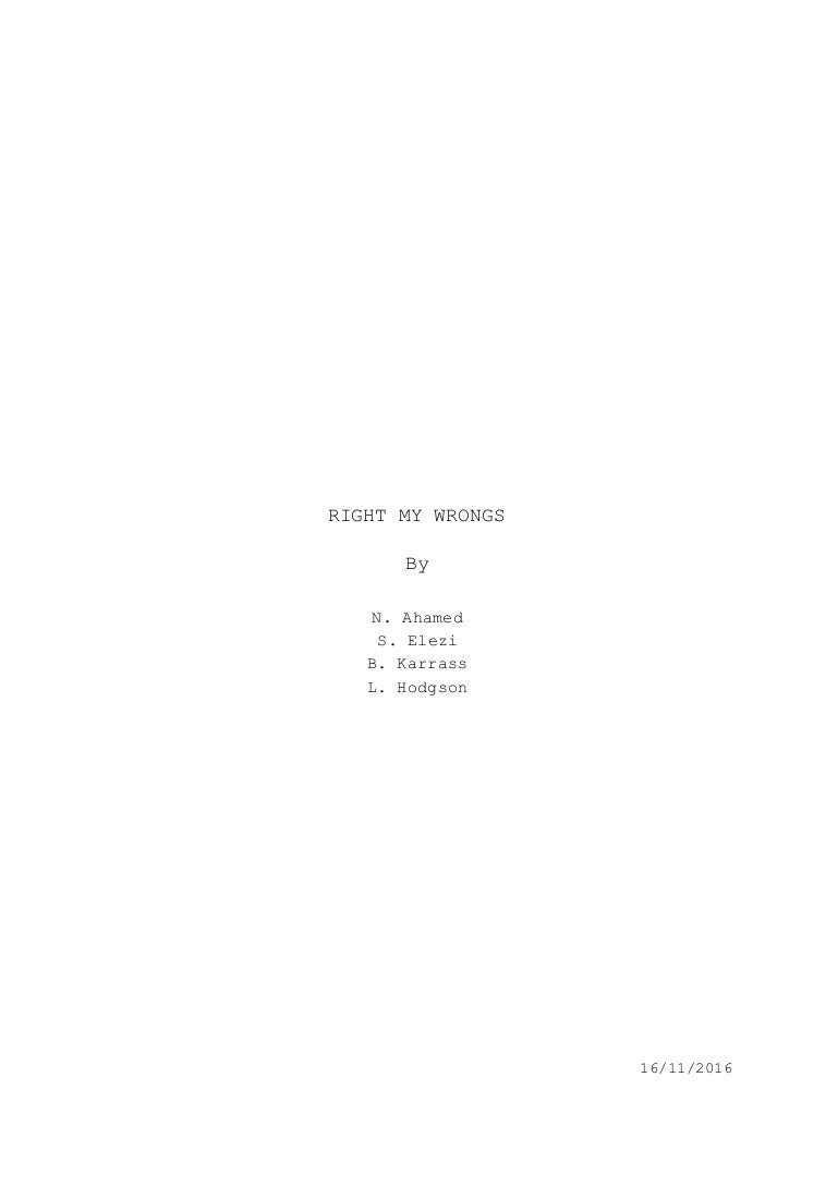 Script Right My Wrongs By Bryson Tiller
