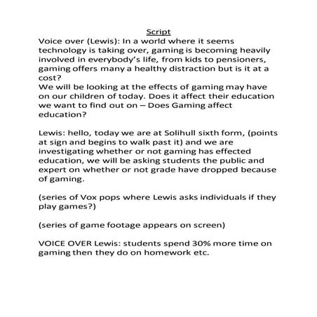 Student employment documentary script | DOCX
