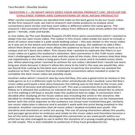 Draft Script - Tara Rendell