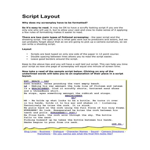 Script Layout Handout