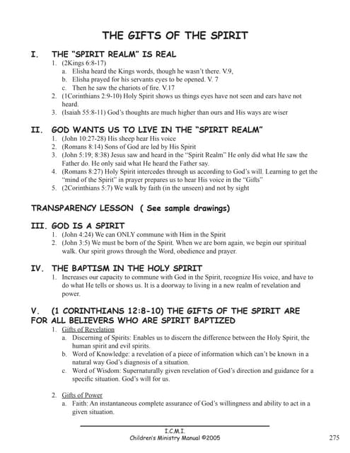 The Gifts of the Spirit Script