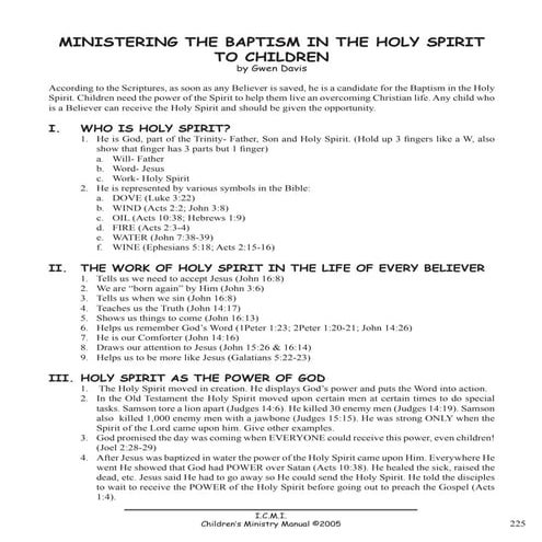 Holy Spirit Lesson Script