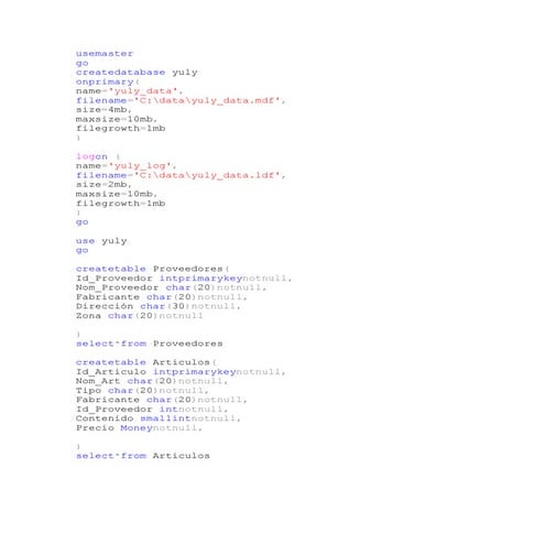 Script base de datos