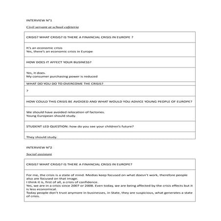 Script des interviews