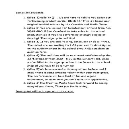 Script for assemblies