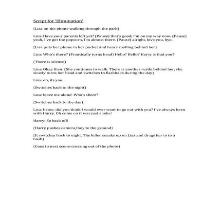 Script For ‘Elimination’ Docx 2 | DOCX