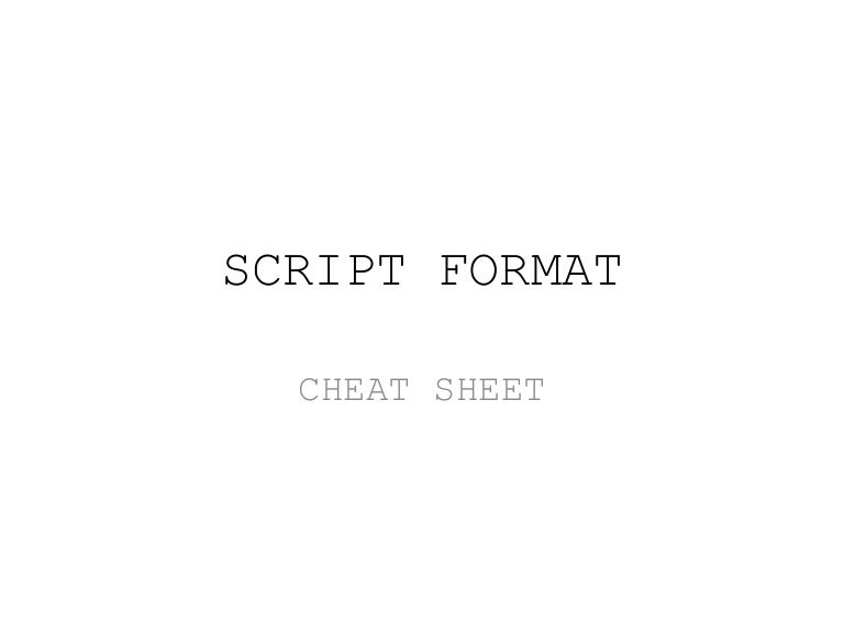 play writing format