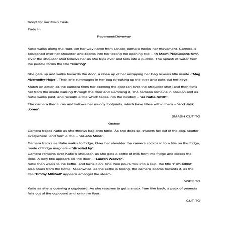 Shooting script | DOCX