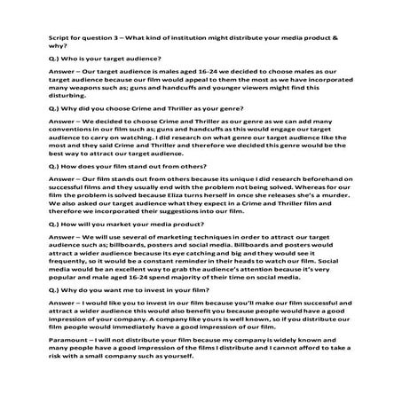 Script for question 3