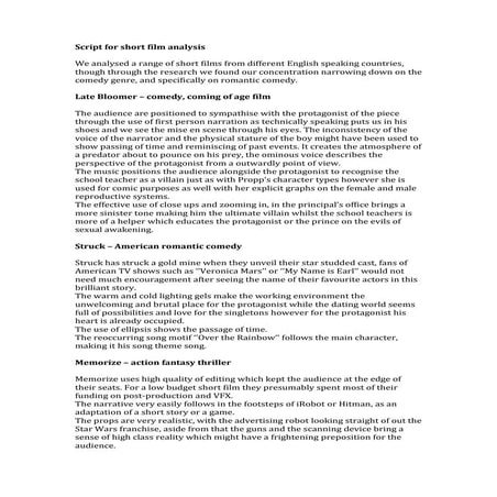 Script for short film analysis