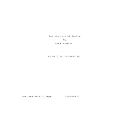 Script for the love of family | PDF