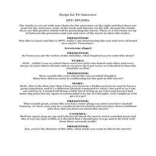 Script for tv interview