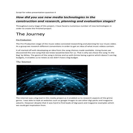 Script for video presentation question 4