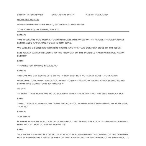 Grapes/ Adam Smith Script