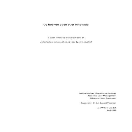 De boeken open over innovatie