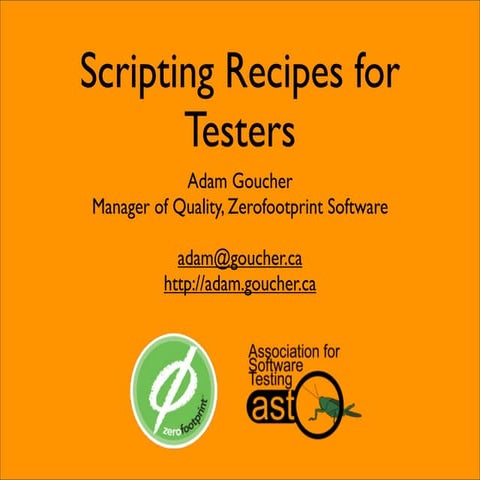 Scripting Recipes KWSQA2009