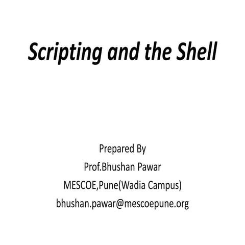 Scripting and the shell in LINUX | PDF