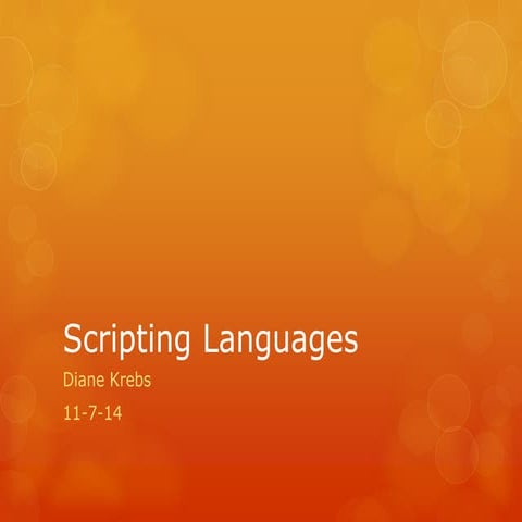 Scripting languages | PPTX