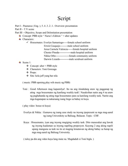 Script on clin con