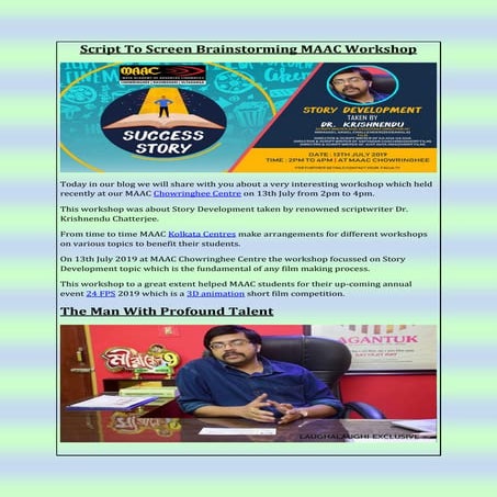 Script To Screen Brainstorming MAAC Workshop | PDF