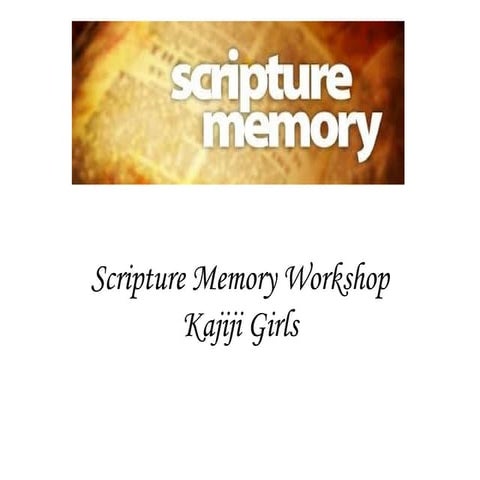 Scripture memory workshop | PPT