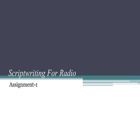 Scriptwriting for radio