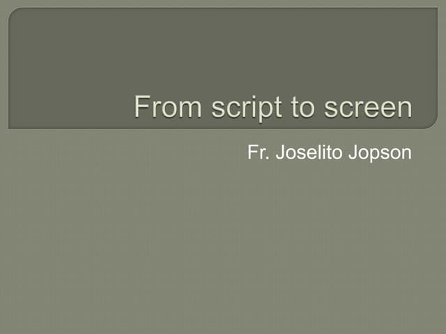 Script Writing: Introduction | PPTX | Screenwriting | Content Production
