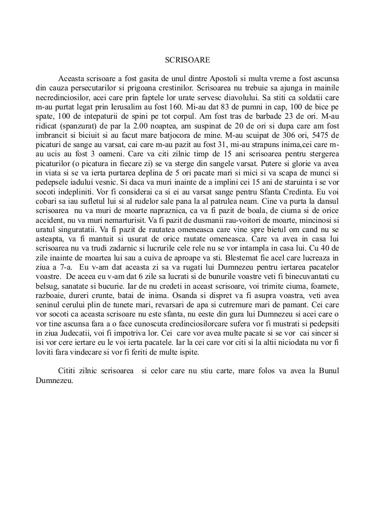 Scrisoare si Rugaciune