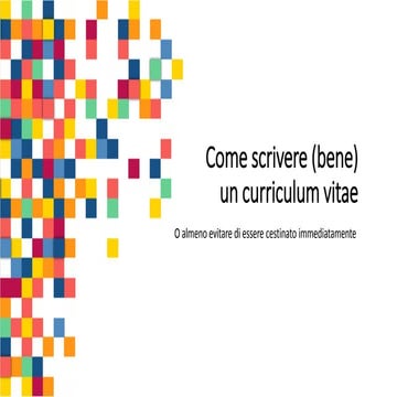Scrivere (bene) un curriculum vitae