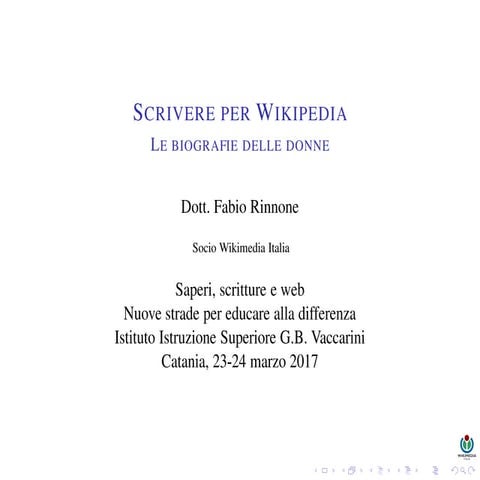 Scrivere per Wikipedia - Le biografie delle donne