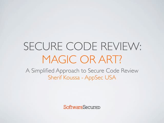 Security Code Review: Magic or Art?