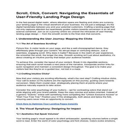 Scroll, Click, Convert: Navigating the Essentials of User-Friendly Landing Pa...