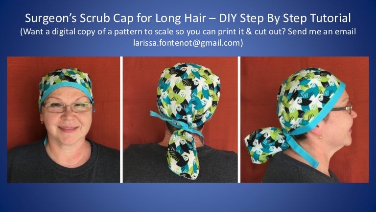 Scrub Cap For Long Hair Printable Pattern And Diy Tutorial