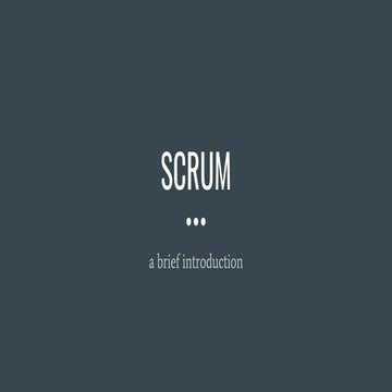 Scrum. A brief introduction