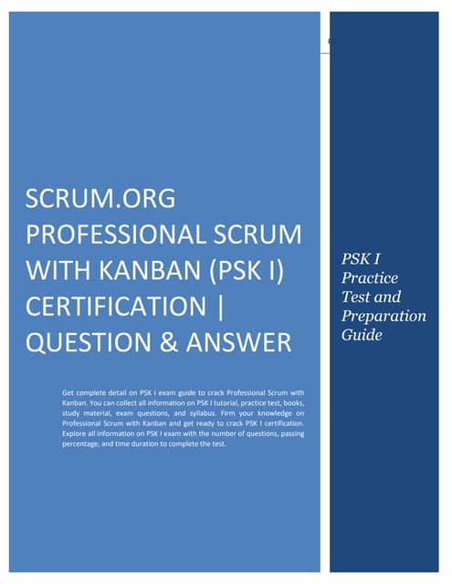 Scrum.org Professional Scrum with Kanban (PSK I) Certification | Question & A...