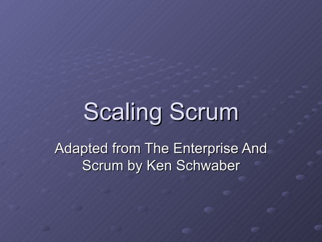 Scrum And The Enterprise