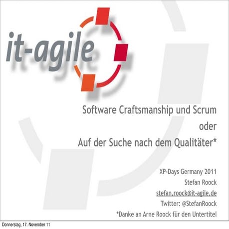 Scrum und Craftsmanship