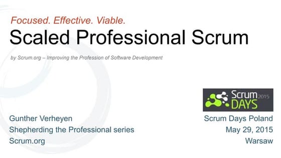 Scaled Professional Scrum - Scrum Days Poland 2015