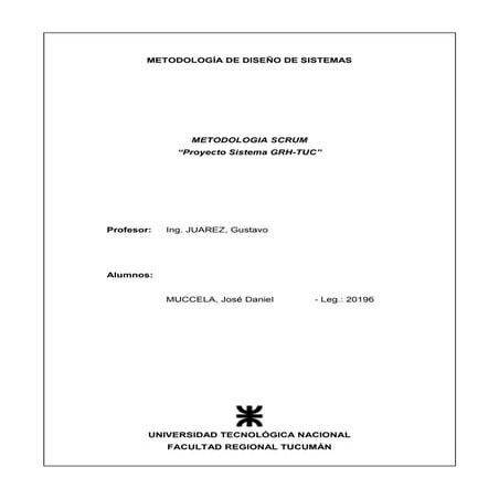 Scrum en sistema grh tuc